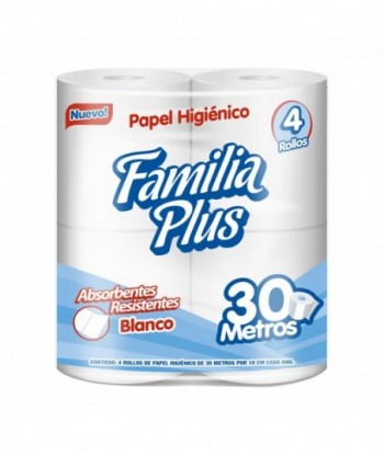 Familia Plus Papel Higiénico Blanco 4X30M 12XB