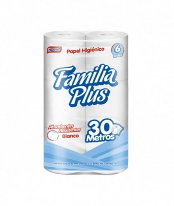 Familia Plus Papel Higiénico Blanco 6X30M 12XB