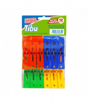 Tibu Broches de Plástico para Ropa x 12U